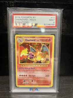 PSA 9 2016 Pokemon XY Evolutions Charizard 11/108 Holo Graded Slab TCG Card. - Image 1