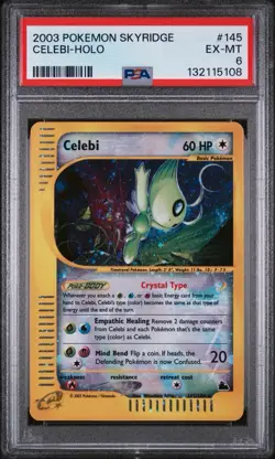 Crystal Celebi Holo - 145/144 - Skyridge E-Reader Vintage Pokemon Card - PSA 6 - Image 1