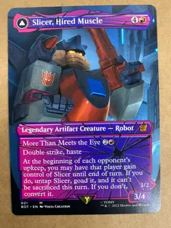 MTG 1x SHATTERED GLASS Slicer Hired Muscle 21 Universes Transformers Magic x1 NM - Image 1