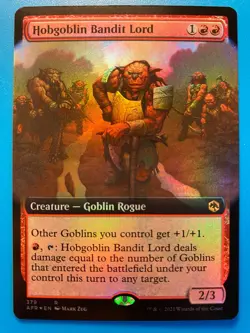 MTG 1x EXTENDED ART FOIL Hobgoblin Bandit Lord 379 Adventures in the Magic x1 NM - Image 1