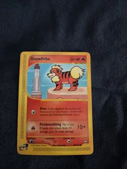 Growlithe 80/147 Aquapolis Common Pokemon TCG Card Vintage E-Reader LP - Image 1