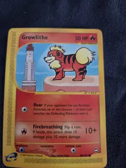 Growlithe 80/147 Aquapolis Common Pokemon TCG Card Vintage E-Reader LP - Image 4