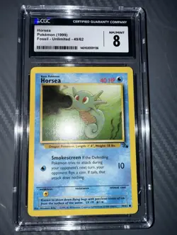 Graded CGC 8 (NM/MINT) Pokemon TCG Horsea Fossil 49/62 Regular Unlimited (1999) - Image 2