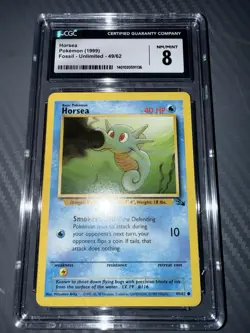 Graded CGC 8 (NM/MINT) Pokemon TCG Horsea Fossil 49/62 Regular Unlimited (1999) - Image 3