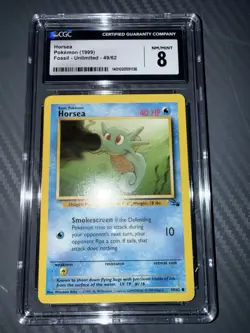 Graded CGC 8 (NM/MINT) Pokemon TCG Horsea Fossil 49/62 Regular Unlimited (1999) - Image 4