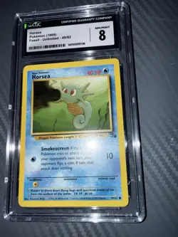 Graded CGC 8 (NM/MINT) Pokemon TCG Horsea Fossil 49/62 Regular Unlimited (1999) - Image 5