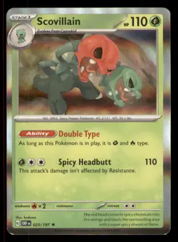 Scovillain SV03: Obsidian Flames #025/197 Holo Rare Pokemon NM - Image 1