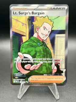Pokemon TCG Trainer Lt. Surge’s Bargain 170/132 Ultra Rare Holo Mega Evolution - Image 1