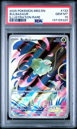 2025 POKEMON MEG EN-MEGA EVOLUTION ILLUSTRATION RARE #133 BULBASAUR PSA 10 - Image 1