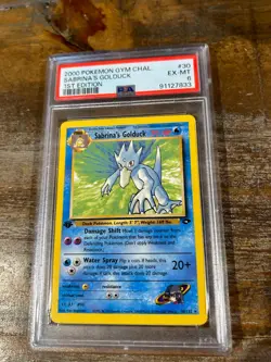 POKEMON 2000 Gym Challenge SABRINA'S GOLDUCK 1st Edition #30 PSA 6 RARE - Image 1
