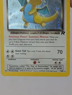 Pokemon Dark Dragonite 5/82 Holo Rare Unlimited EN Team Rocket WOTC Pokemon - Image 5