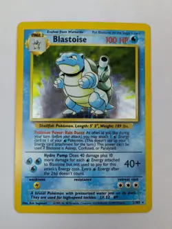 Pokemon Blastoise Base Set 2/102 Holo Rare Unlimited EN TCG - Image 1