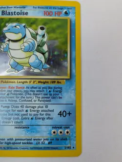 Pokemon Blastoise Base Set 2/102 Holo Rare Unlimited EN TCG - Image 3