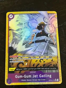 Monkey D. Luffy 2025 One Piece TCG OP03-072 Gum-Gum Jet Gatling Event Alt Art - Image 2