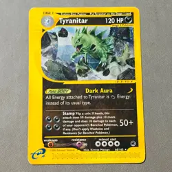 Pokemon Tyranitar Expedition Base Set Rare 120HP 066/165 Regular English Card - Image 1