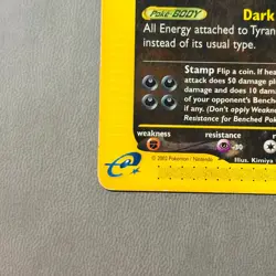 Pokemon Tyranitar Expedition Base Set Rare 120HP 066/165 Regular English Card - Image 3