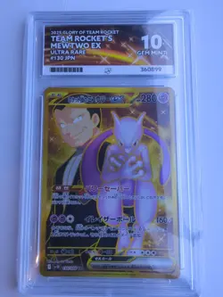 ACE 10 Team Rocket's Mewtwo ex 130/098 UR sv10 Japanese Pokemon Card GEM MINT - Image 1