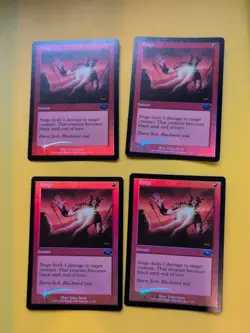 Singe x4 Instant MTG 4 Card. Planeshift.OLD VINTAGE FOIL - Image 1