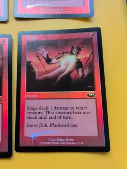 Singe x4 Instant MTG 4 Card. Planeshift.OLD VINTAGE FOIL - Image 3