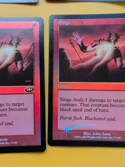 Singe x4 Instant MTG 4 Card. Planeshift.OLD VINTAGE FOIL - Image 4