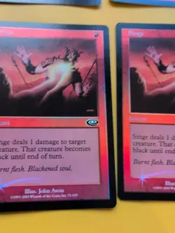 Singe x4 Instant MTG 4 Card. Planeshift.OLD VINTAGE FOIL - Image 5