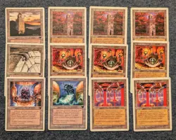 MTG Urzatron: Full Playset 4x Urza's Tower Mine Power Plant (5th Ed, Chronicles) - Image 1