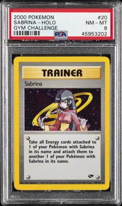 2000 POKEMON GYM CHALLENGE #20 SABRINA-HOLO PSA 8 - Image 1