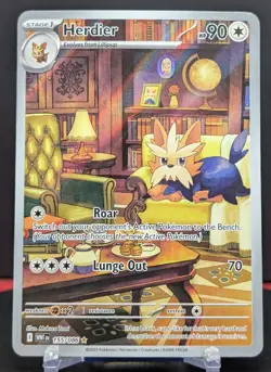 Pokemon Herdier #155/086 English White Flare Illustration Rare - Image 1