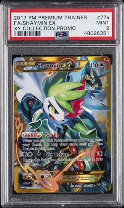 2017 POKEMON PREM TRAINER XY COLL PROMO #77A FULL ART/SHAYMIN EX PSA 9 - Image 1