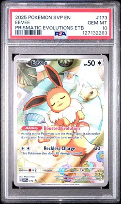2025 Pokemon SVP EN-SV Black Star Promo #173 EEVEE PSA 10 - Image 1