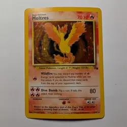 Pokemon Moltres 12/62 Fossil Holo Rare Unlimited WOTC 1999 - Image 2