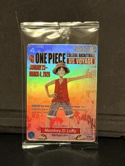 🔥One Piece Monkey D. Luffy US Voyage College Basketball Promo Card Sealed (2)🔥 - Image 2