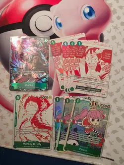 ONE PIECE TCG GREEN SR, AA, SEC, PERONA, UTA, LUFFY, LOT..... ENGLISH - Image 1