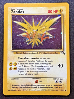 Zapdos 15/62 Fossil Pokemon Card Cosmos Holo Foil Exclusive Rare HP - Image 1