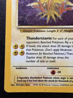 Zapdos 15/62 Fossil Pokemon Card Cosmos Holo Foil Exclusive Rare HP - Image 5