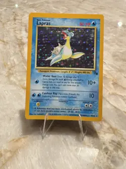 LAPRAS Pokemon TCG Fossil HOLO Rare Card #10/62 Vintage 1999 - Image 1