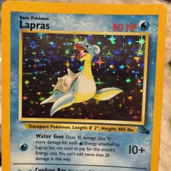 LAPRAS Pokemon TCG Fossil HOLO Rare Card #10/62 Vintage 1999 - Image 3