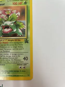Pokemon TCG Venusaur Holo Card 13 WOTC Promo Black Star Vintage - Image 3