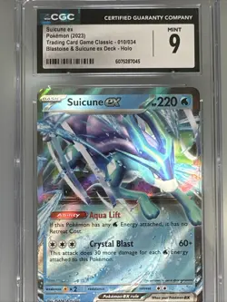Pokemon 2023 Suicune ex 010/034 Trading Card Game Classic Holo CGC MINT 9 - Image 1