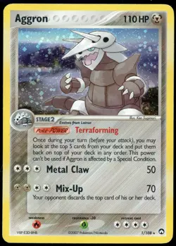 Aggron 1/108 EX Power Keepers Holo Rare Pokemon Card HP - Image 1