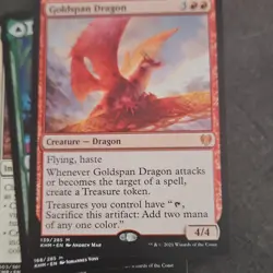 Magic: The Gathering Goldspan Dragon Kaldheim Creature Card Regular English - Image 1