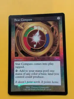 Star Compass. Artifact. MTG Card. Planeshift.OLD VINTAGE FOIL - Image 1