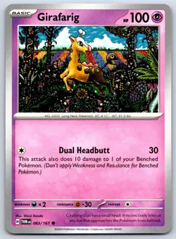 Girafarig - Twilight Masquerade TWM EN 078/167 Shinji Kanda Pokemon TCG Card NM - Image 1