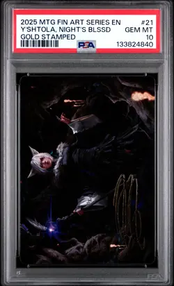 2025 MTG FINAL FANTASY ART SER GOLD STAMPED #21 Y'SHTOLA, NIGHT'S BLESSED PSA 10 - Image 1