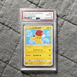 Pokemon Ash's Pikachu 075 SM Promo 2017 Japanese PSA 10 Trading Card - Image 1