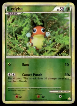 Ledyba Reverse Holo 71/123 HeartGold SoulSilver Pokemon - Image 1