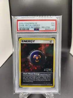 Pokemon EX Team Rocket Returns 2004 Dark Metal Energy Reverse Foil 94/109 PSA 7 - Image 1