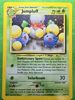 2001 POKEMON TCG NEO REVELATION 9/64 JUMPLUFF UNLIMITED HOLO RARE NEAR MINT - Image 1