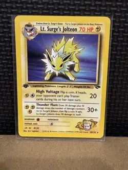 2000 Pokemon Gym Challenge - Lt. Surge’s Jolteon - 1st Edition Ungraded 28/132 - Image 1
