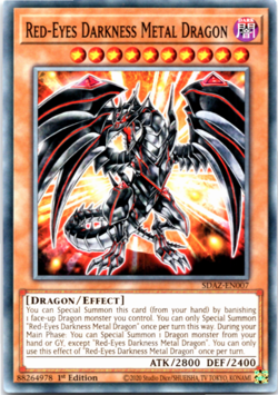 Red-Eyes Darkness Metal Dragon - SDAZ-EN007 - Common - 1st Edition - Yugioh - Image 1